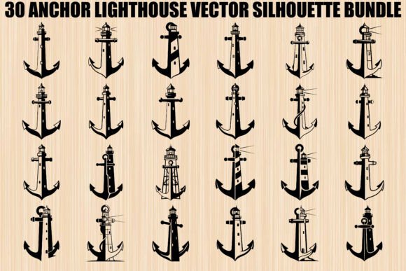 Anchor Lighthouse Silhouette Bundle
