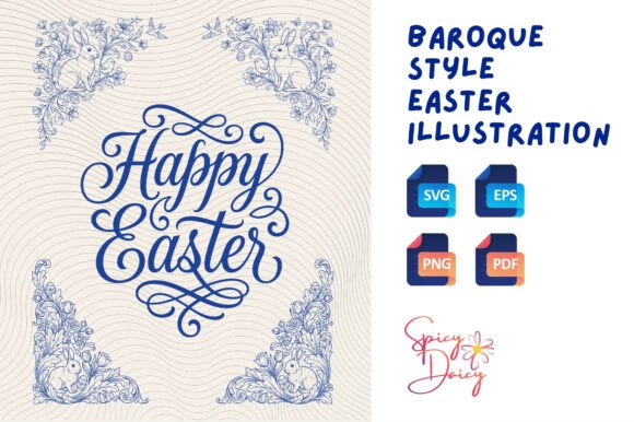 Baroque Floral Easter SVG Bundle