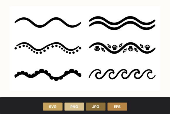 Black Wavy Lines with Shells Graphic: A Versatile Asset for Modern Design