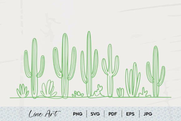 Cactus Desert Line Art SVG Guide