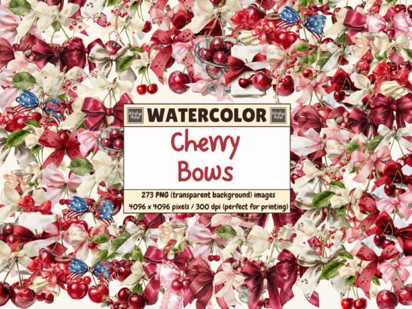 Cherry Bows Watercolor Clipart: A Practical Guide to Retro Charm and Design Application