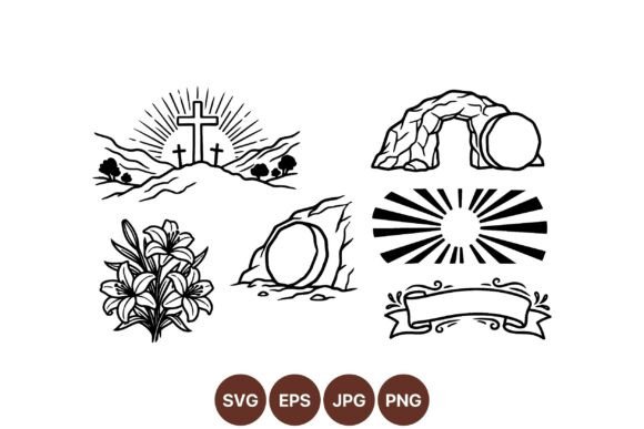 Christian Easter SVG Clipart Set: Elevating Faith-Based Design with Modern Digital Assets