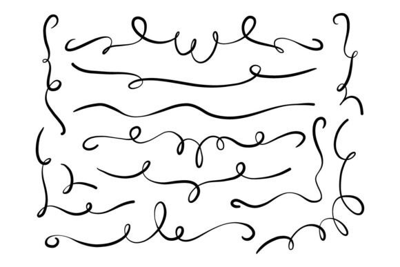Elevate Your Designs with the Flourish Divider Line Clipart Set