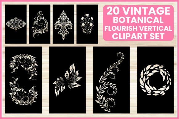 Elevating Design with the 20 Vintage Botanical Flourish Bundle