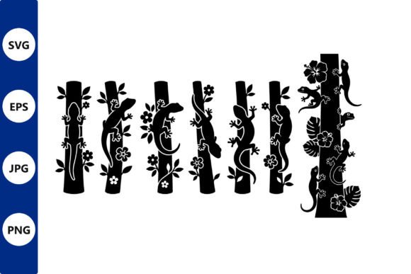 Embracing Bold Contrast: The Artistic Power of Silhouette Lizards on Bamboo