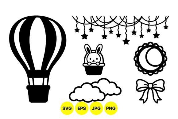 Evaluating Cute Balloon and Bunny Clipart for Versatile Design Projects