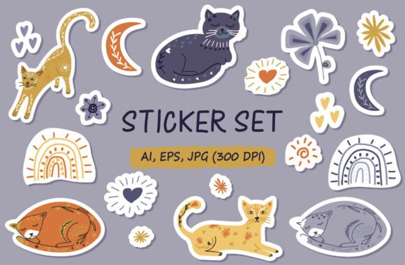 Evaluating the Boho Folk Cat Stickers Floral Rainbow Collection for Creative Projects