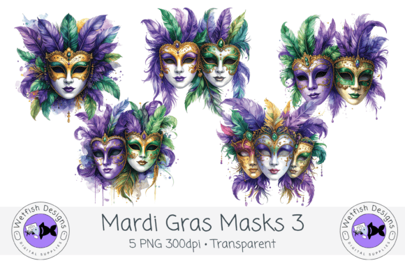 Evaluating Watercolor PNG Mardi Gras Masks 3 for Professional Design Workflows