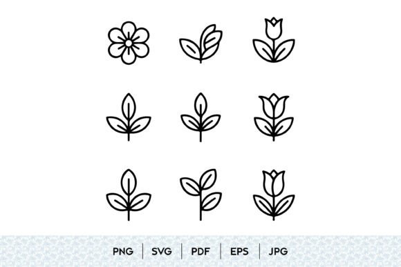 Minimal Floral Icon Bundle SVG