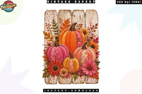 Pink Pumpkin Floral Autumn Harvest PNG