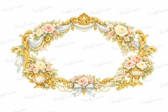 Regency Floral Scroll PNG Clipart: A Practical Asset for Vintage-Inspired Design