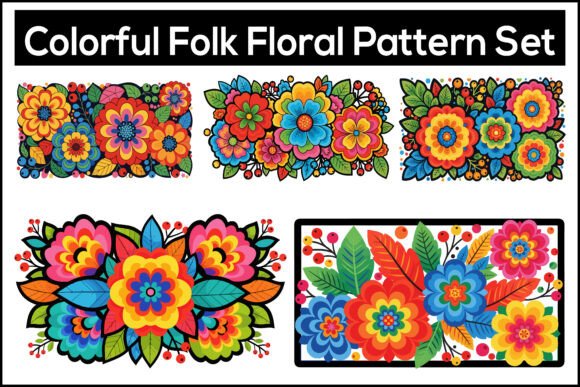 Revitalizing Creative Workflows with the Colorful Folk Floral Pattern Set