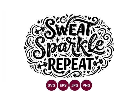 Sweat Sparkle Repeat: Elevating Fitness Motivation Through High-Contrast Design