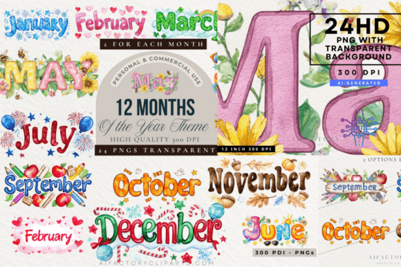 Unlocking Creative Potential: A Guide to Using Months of the Year Watercolor Clipart for Design and Planning