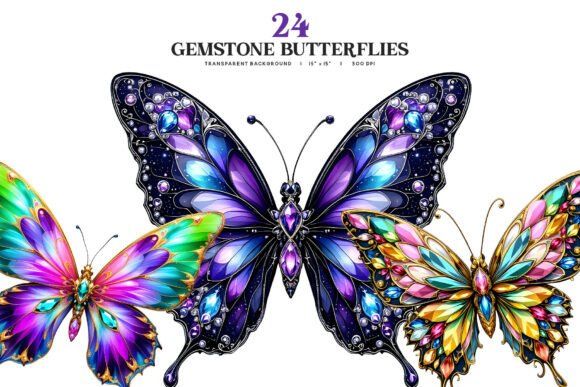 Unlocking Creative Potential with the Gemstone Butterfly Clipart PNG Set