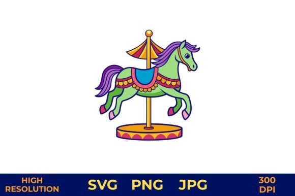 Vibrant Carousel Horse Illustration: A Guide to High-Quality Digital Assets for Creative Projects