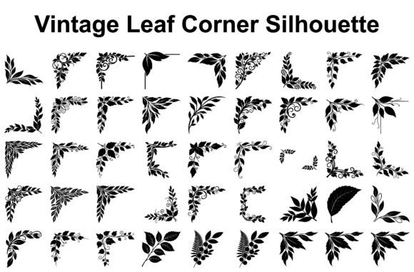 Vintage Leaf Corner Silhouette: Elevating Design with Timeless Botanical Accents
