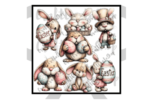 Whimsical Bunny Easter Clipart Bundle: Elevating Spring Design with Instant Digital Assets