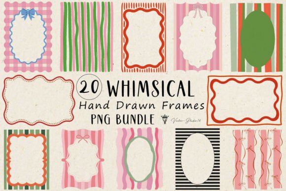 Whimsical Hand Drawn Frames PNG Bundle
